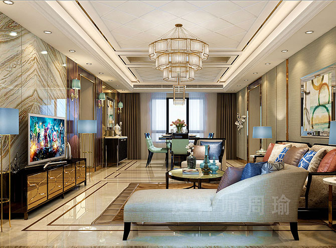 在线搞屄世纪江尚三室两厅168平装修设计效果欣赏